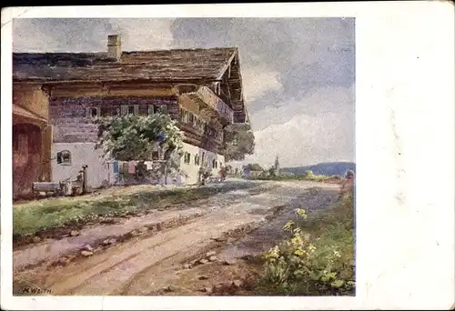 Künstler Ak Mattsee in Salzburg, Bauernhaus