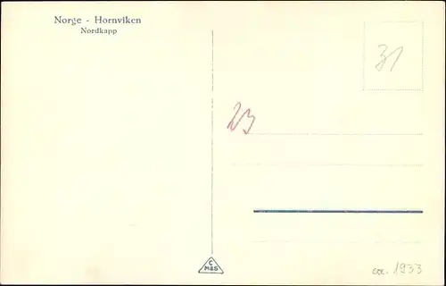 Ak Norwegen, Hornviken, Nordkapp