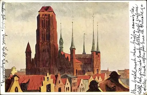 Künstler Ak Hellingrath, Berth., Gdańsk Danzig, St. Marienkirche