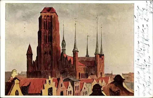 Künstler Ak Hellingrath, Berth., Gdańsk Danzig, St. Marienkirche