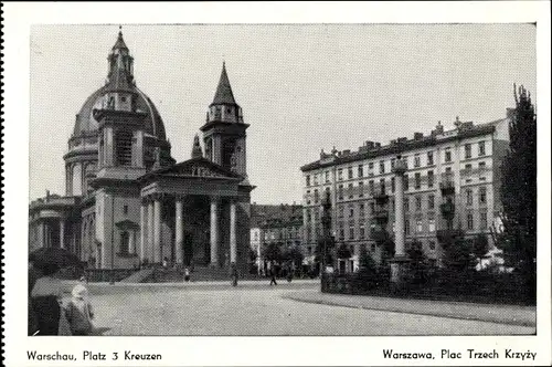 Ak Warszawa Warschau Polen, Platz 3 Kreuzen, Plac Trzech Krzyzy