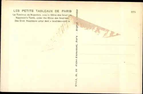 Ak Paris VII, Le Tombeau de Napoleon, sous le Dome des Invalides