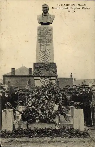 Ak Caudry Nord, Monument Eugene Fievet