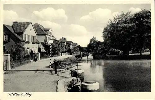 Ak Mölln im Herzogtum Lauenburg, Uferstraße, Wohnhäuser, Brücke
