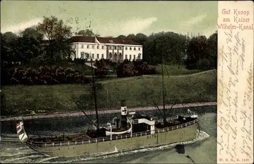 Ak Altenholz bei Kiel, Herrenhaus Knoop am Kaiser Wilhelm Kanal