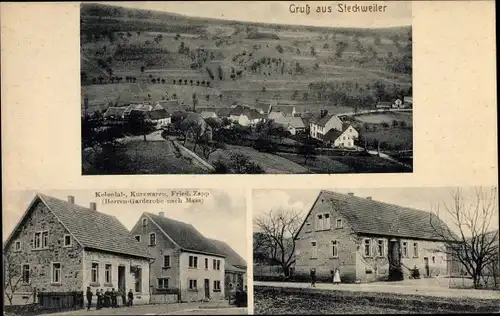 Ak Steckweiler in der Pfalz, Gesamtansicht, Geschäftshaus Fried. Zapp