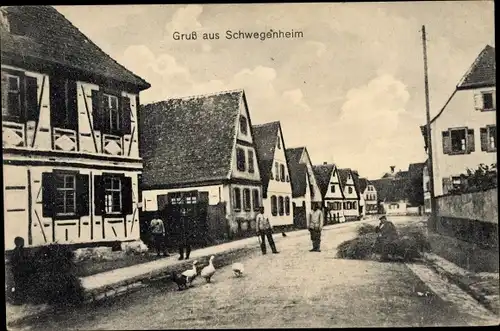 Ak Schwegenheim in der Pfalz, Straßenpartie