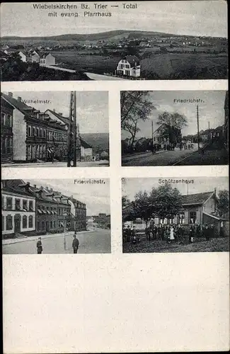 Ak Wiebelskirchen Neunkirchen Saarland, ev. Pfarrhaus, Wilhelmstraße, Friedrichstraße, Schützenhaus