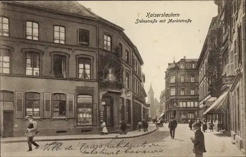 Ak Kaiserslautern in der Pfalz, Steinstraße, Marktstraße, Geschäfte