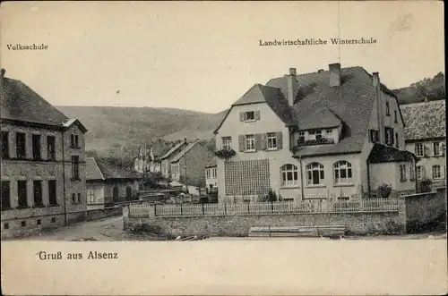 Ak Alsenz in der Pfalz, Volksschule, Landwirtschaftliche Winterschule
