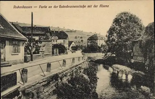 Ak Rockenhausen in der Pfalz, Partie an der Gutenbrunnenstraße mit der Alsenz