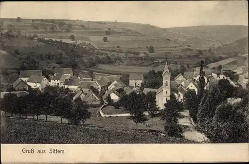 Ak Sitters in der Pfalz, Gesamtansicht, Kirche