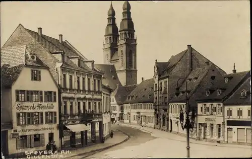 Foto Ak Speyer am Rhein, Gilgenstraße, Spanische Weinhalle, St. Joseph Kirche