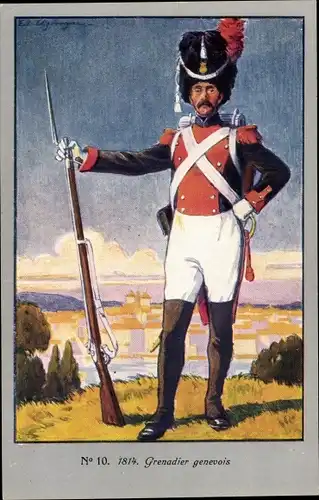 Künstler Ak Grenadier genevois, Genfer Grenadier