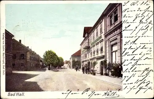Ak Bad Hall Oberösterreich, Straßenpartie im Ort