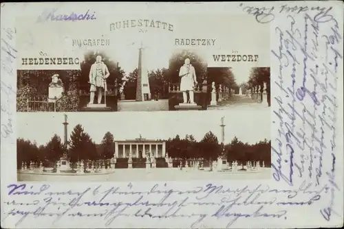 Foto Ak Kleinwetzdorf Niederösterreich, Ruhestätte des Grafen Radetzky, Schloss Wetzdorf