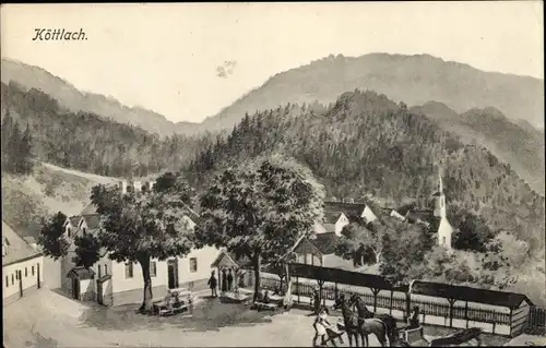 Ak Köttlach Enzenreith Niederösterreich, Teilansicht mit Gasthaus