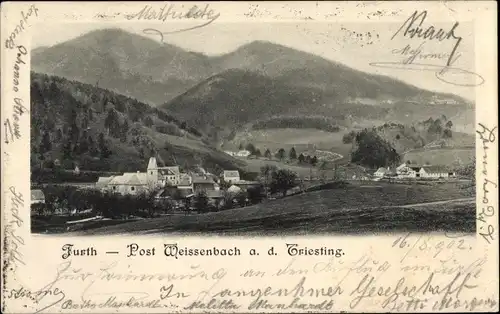 Ak Furth Weissenbach an der Triesting Niederösterreich, Ort mit Umgebung