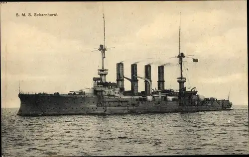 Ak Deutsches Kriegsschiff, SMS Scharnhorst, Großer Kreuzer, Kaiserliche Marine