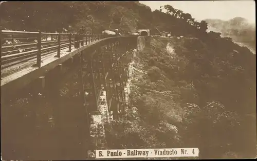Foto Ak São Paulo Brasilien, Railway, Viaducto Nr. 4