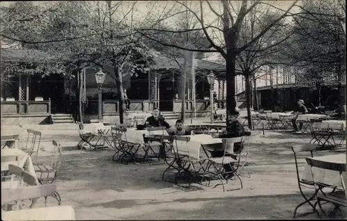 Ak Dresden Leuben Meußlitz, Restaurant Louisenhof, Gartenpartie
