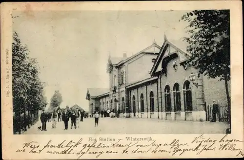 Ak Winterwijk Gelderland, Het Station, Bahnhof Straßenseite