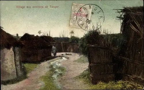 Ak Tanger Marokko, Partie aus dem Dorf