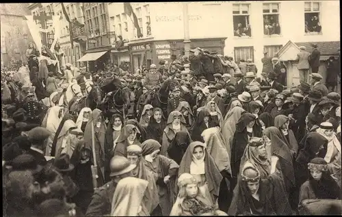 Ak Bruges Brügge Flandern Westflandern, Procession du St. Sang, Char du Calvaire
