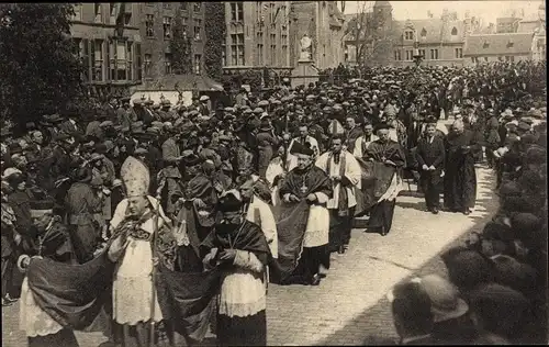 Ak Bruges Brügge Flandern Westflandern, Procession du St. Sang, Eveques, Bisschoppen