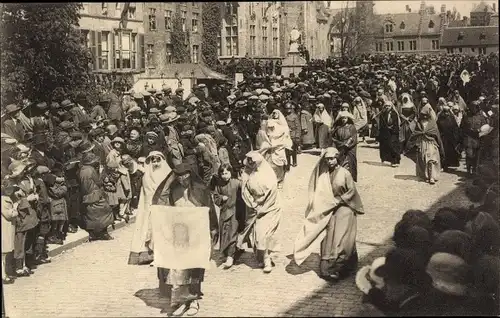 Ak Bruges Brügge Flandern Westflandern, Procession du St. Sang, Veronique et la Ste Face