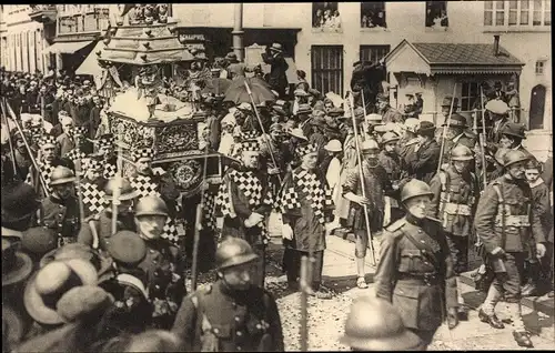 Ak Bruges Brügge Flandern Westflandern, Procession du St. Sang, Le tombeau de N. S.