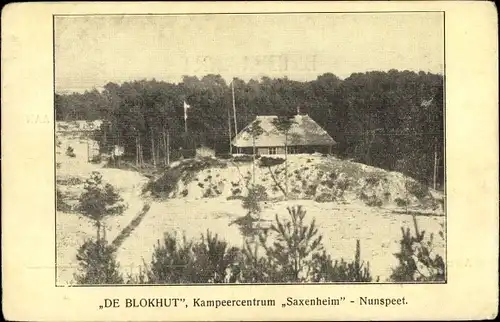 Ak Nunspeet Gelderland, De Blokhut, Kampeercentrum Saxenheim