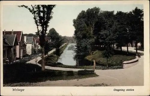 Ak Wolvega Friesland Niederlande, Omgeving station