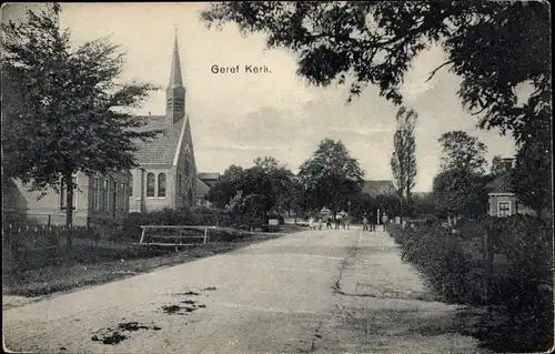Ak Wijnjeterp Friesland Niederlande, Geref Kerk, restaurierte Kirche