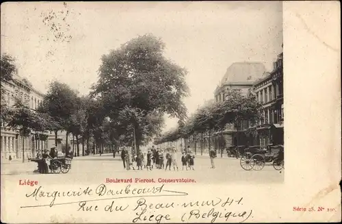 Ak Liège Lüttich Wallonien, Boulevard Piercot, Conservatoire