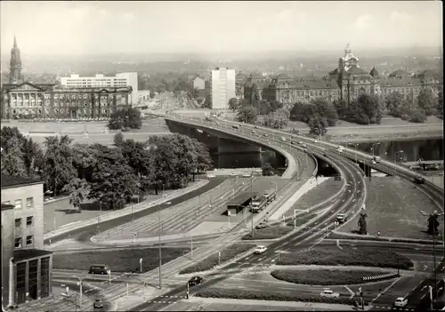 Ak Dresden Altstadt, Blick auf die Dr. Friedrich Brücke, Panorama