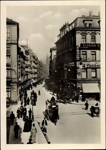 Ak Dresden Altstadt, Die Seestraße, Passanten, Geschäft Cohne, Kutsche