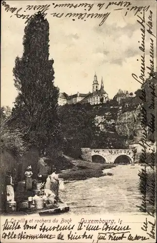 Ak Luxemburg Luxembourg, La ville et rochers du Bock