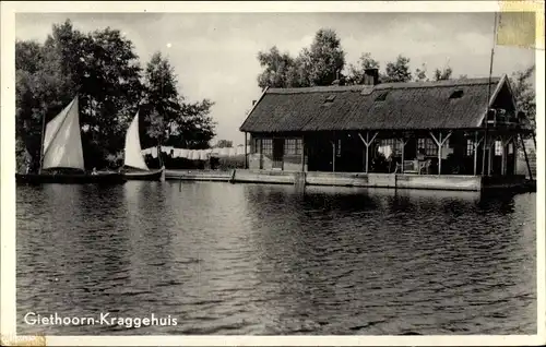 Ak Giethoorn Overijssel Niederlande, Hotel Centrum De Giertse zaak, Kraggehuis