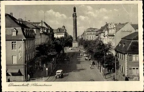 Ak Darmstadt in Hessen, Rheinstrasse, Säule