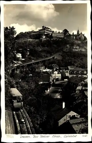 Ak Dresden Weißer Hirsch, Luisenhof, Teilansicht vom Ort, Standseilbahn, Hahn 4290