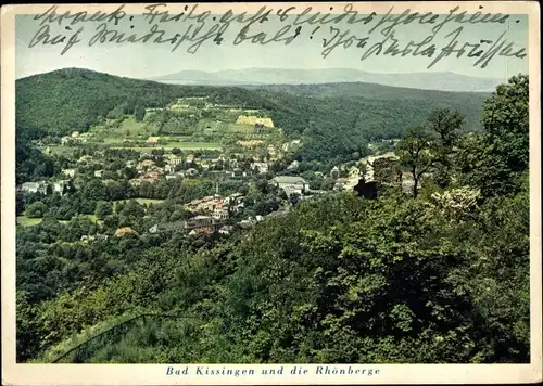 Ak Bad Kissingen Unterfranken Bayern, Panorama mit den Rhönbergen