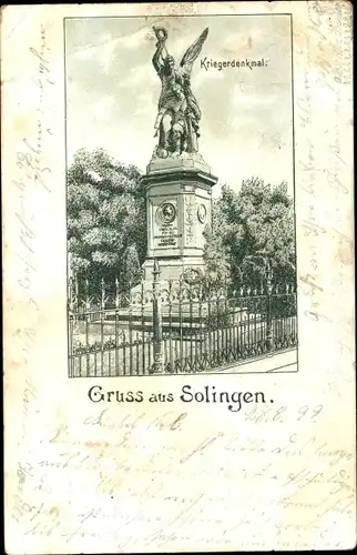 Ak Solingen in Nordrhein Westfalen, Kriegerdenkmal