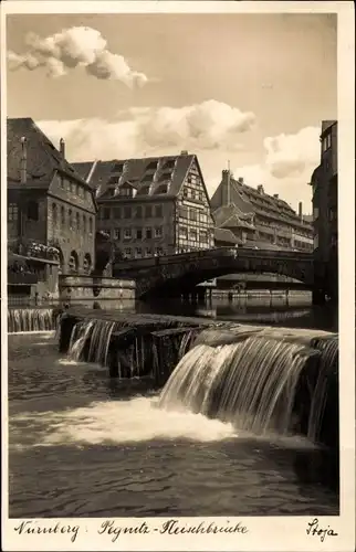 Ak Nürnberg in Mittelfranken, Pegnitz, Fleischbrücke