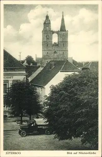 Ak Jüterbog in Brandenburg, Blick auf die Nikolai-Kirche