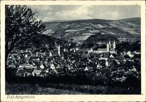 Ak Bad Mergentheim in Tauberfranken, Panoramablick, Kirchturm