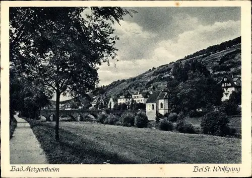 Ak Bad Mergentheim in Tauberfranken, Teilansicht bei St. Wolfgang
