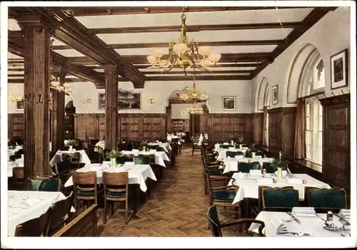 Ak München, Hotel Deutscher Kaiser, Restaurant, Innenansicht