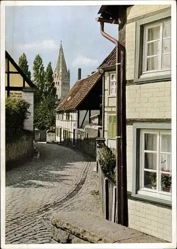 Ak Soest in Westfalen, Blick durch den Osthof, Domturm