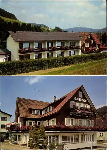 Ak Baiersbronn im Schwarzwald, Pension Rosengarten, Außenansicht